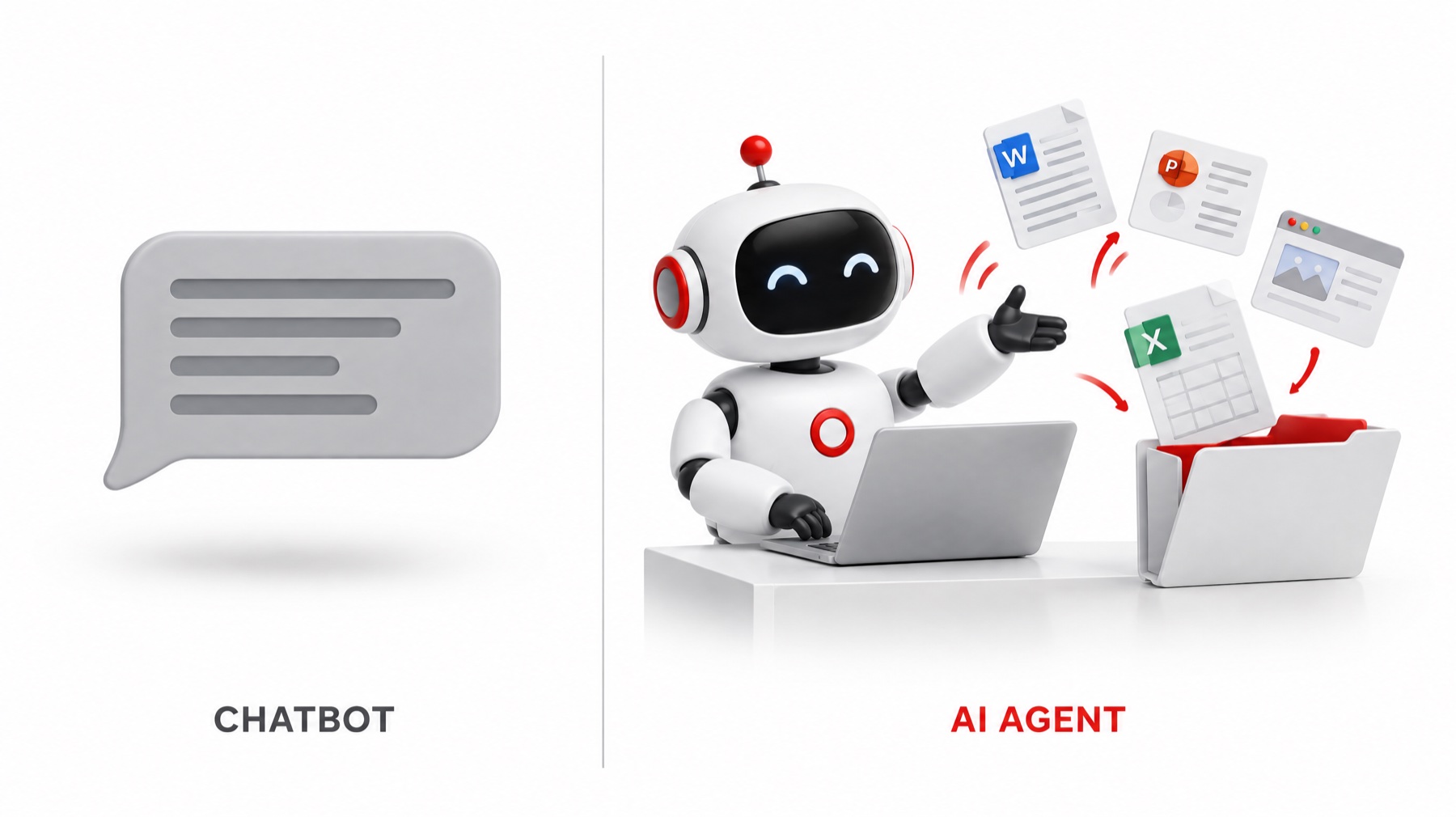 เปรียบเทียบ Chatbot ที่ตอบเป็นข้อความ กับ Agent ที่ลงมือสร้างไฟล์และเว็บให้บนเครื่อง